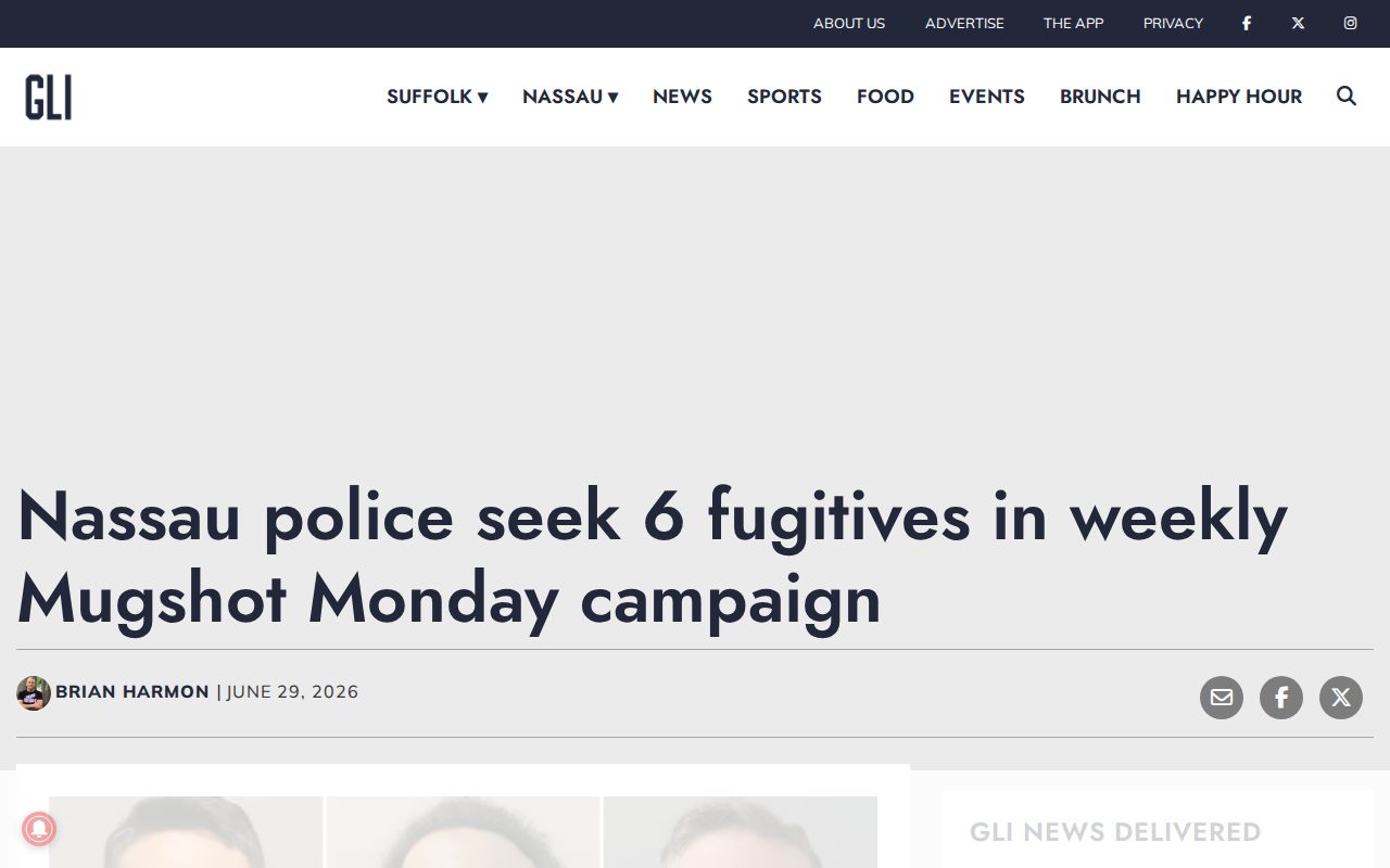 Nassau County wanted-person news coverage of a Mug Shot Monday campaign
